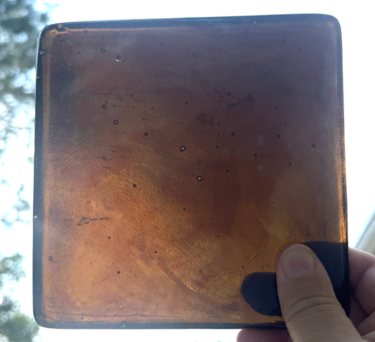 6 x 6 x 1/2 Inch Tile - Dark Gold / Amber Brown