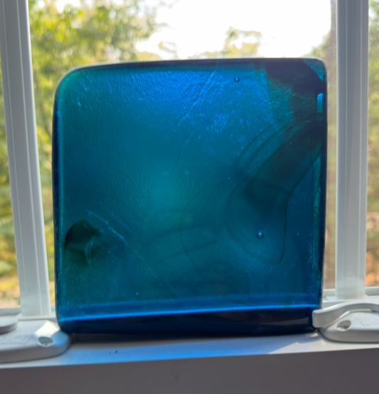 6 x 6 x 1/2 Inch Tile - Saphire Blue with Amber