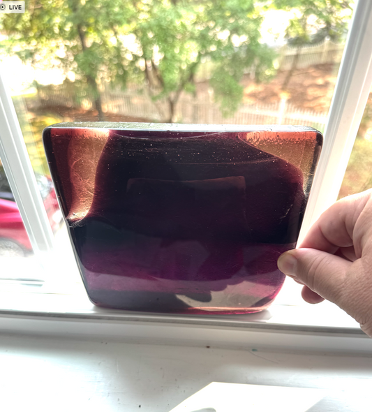 6 x 6 x 1/2 Inch Tile -Dark Burgundy in Clear (Just a hint of clear)