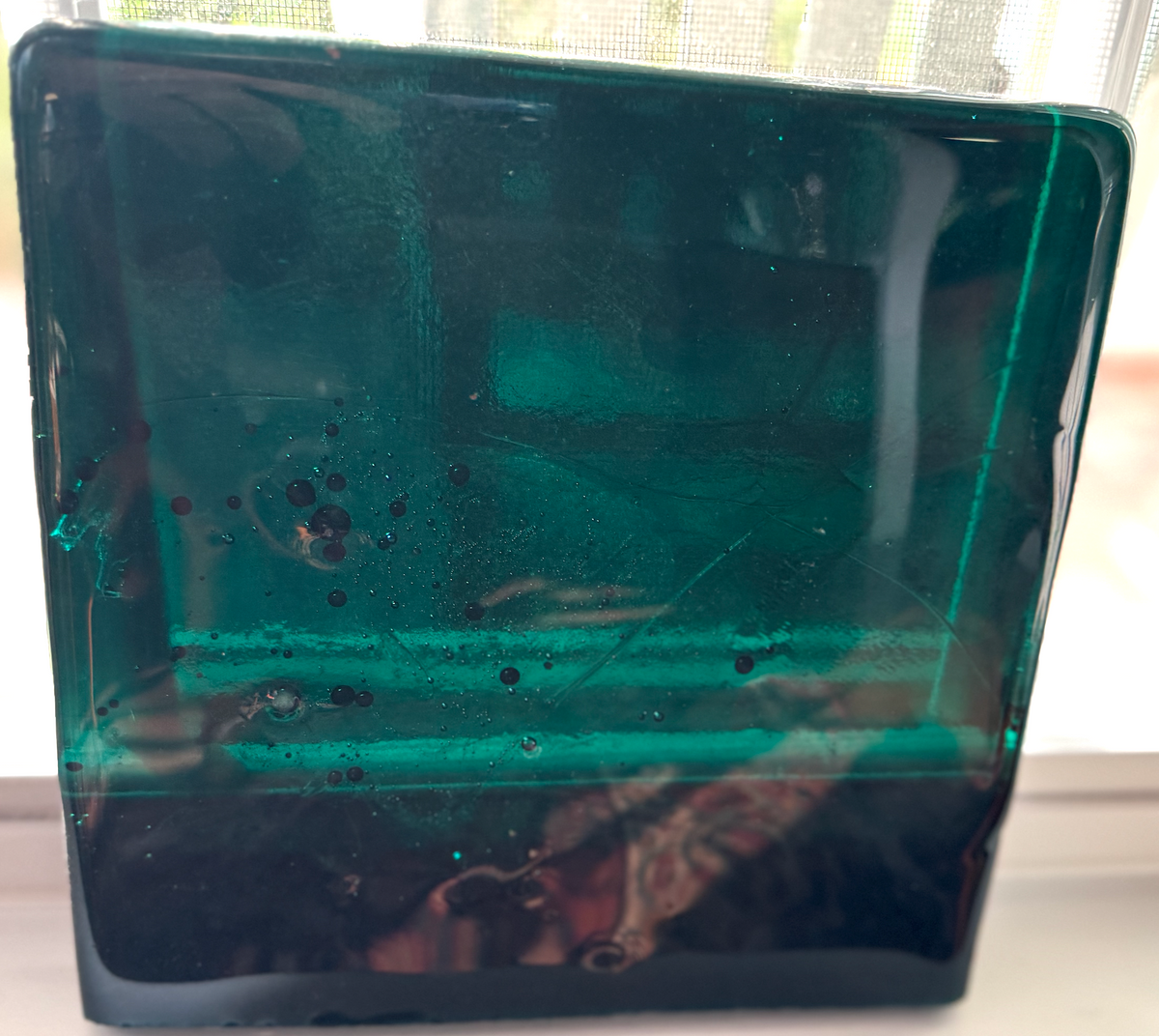 Blenko Dalle de Verre (Pony Size 8 x 8) - Dark Emerald Green