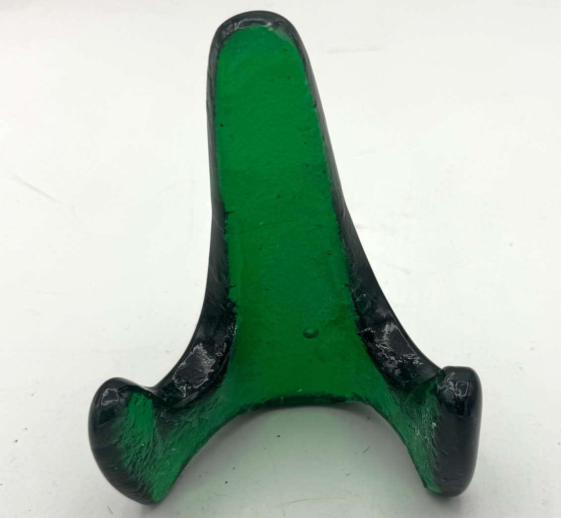 Handmade Kiln-Formed Glass Easel (small 5" x 4" x 2.5") - Emerald Green