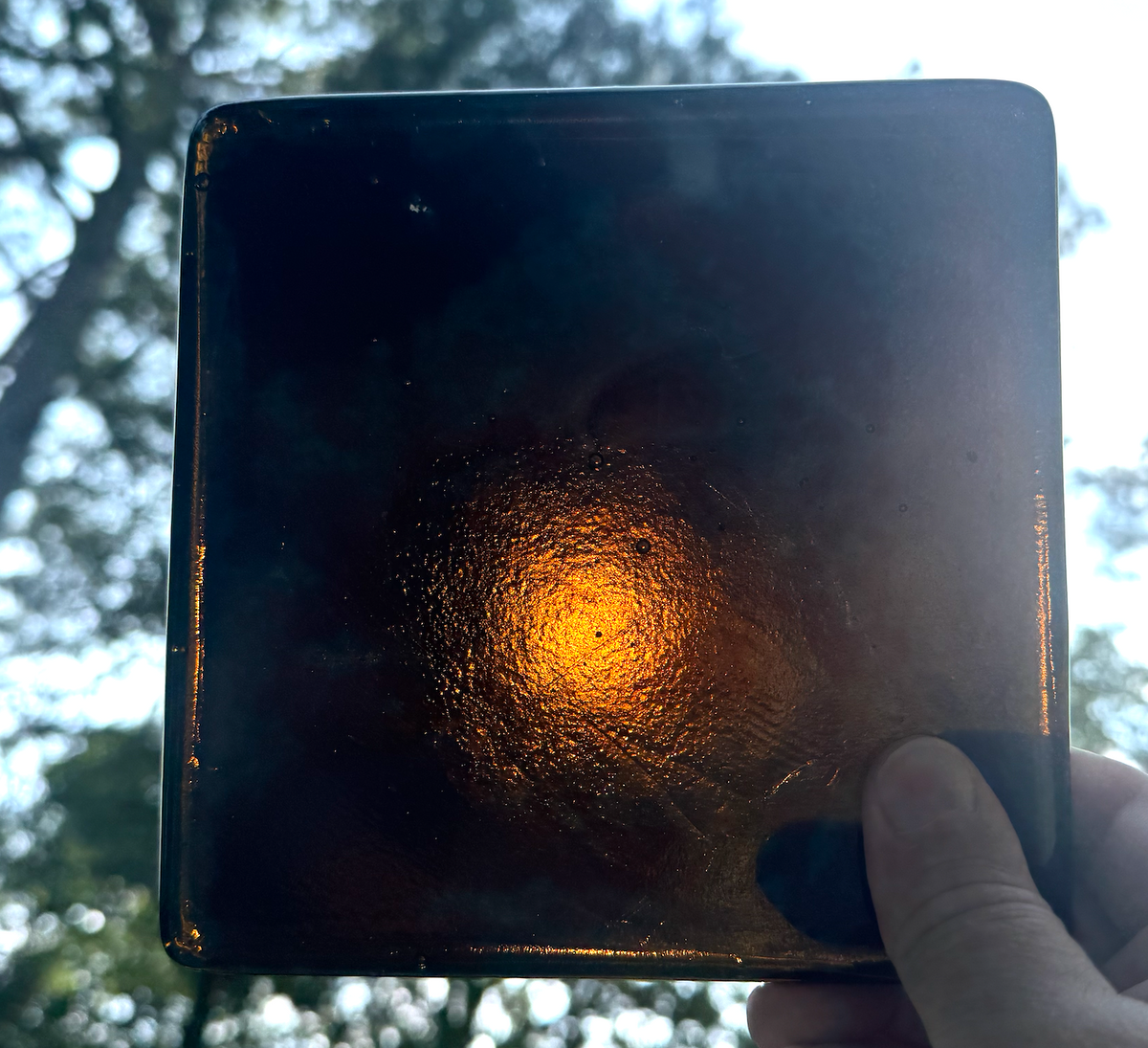 6 x 6 x 1/2 Inch Tile - Dark Gold / Amber Brown