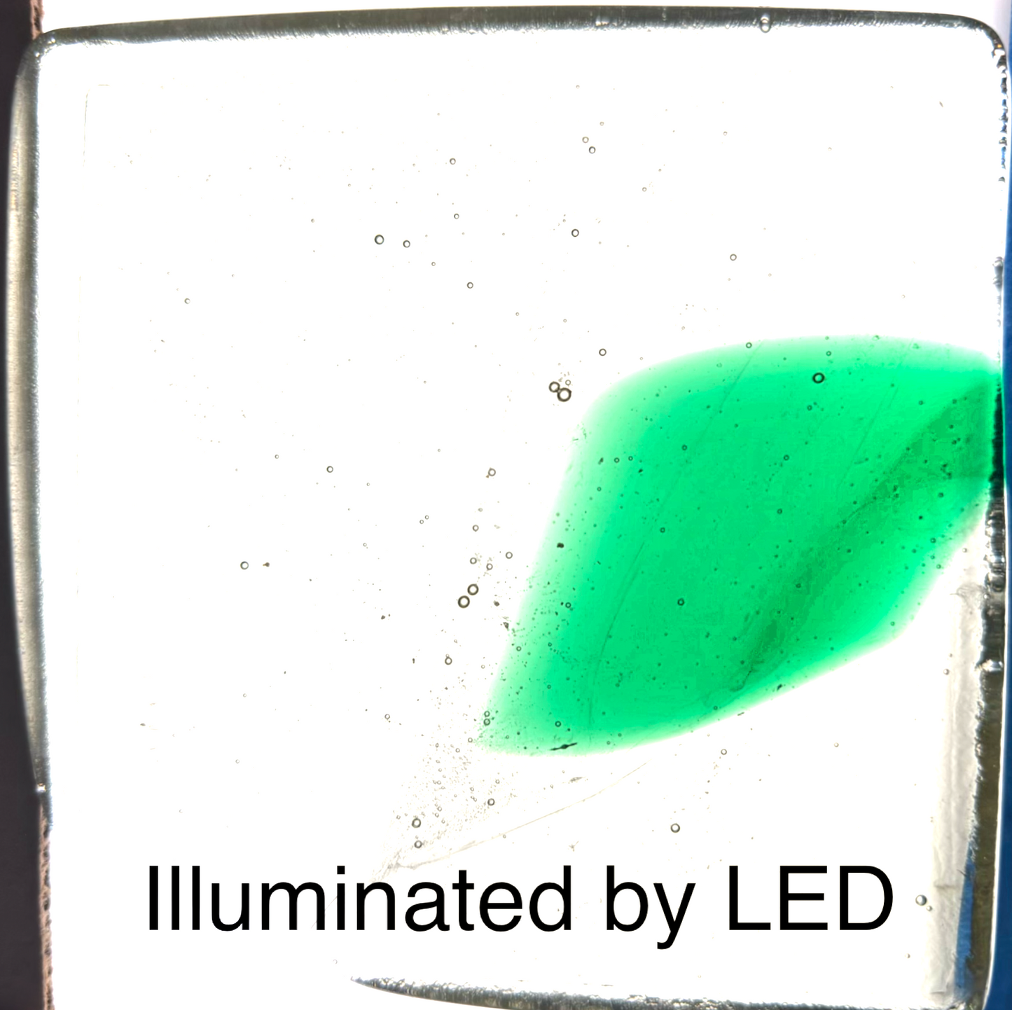 6 x 6 x 1/2 Inch Tile - Clear with Light Green Center