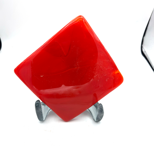 6 x 6 x 1/2 Inch Tile - Bright Opaque Orange / Red