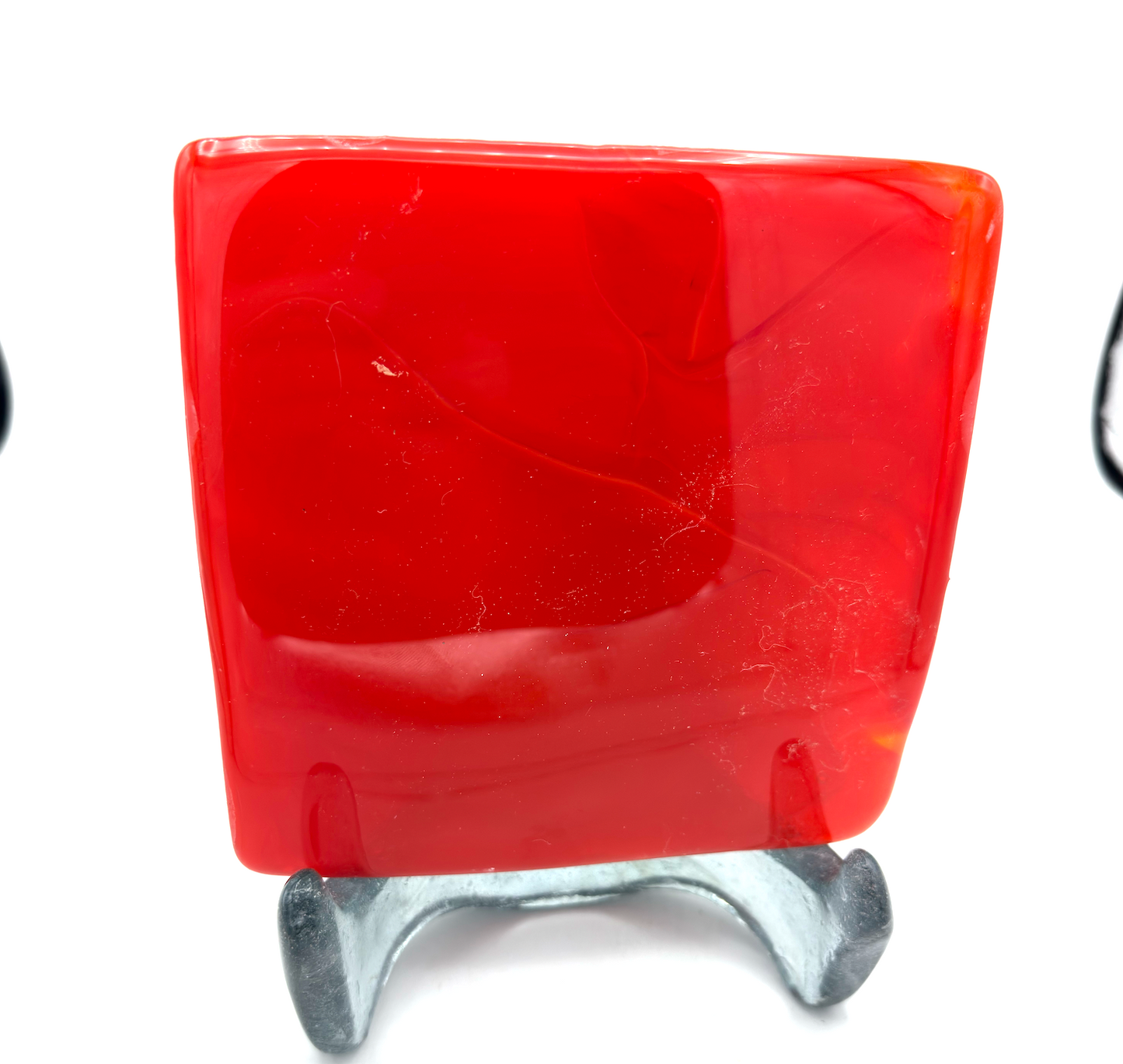 6 x 6 x 1/2 Inch Tile - Bright Opaque Orange / Red