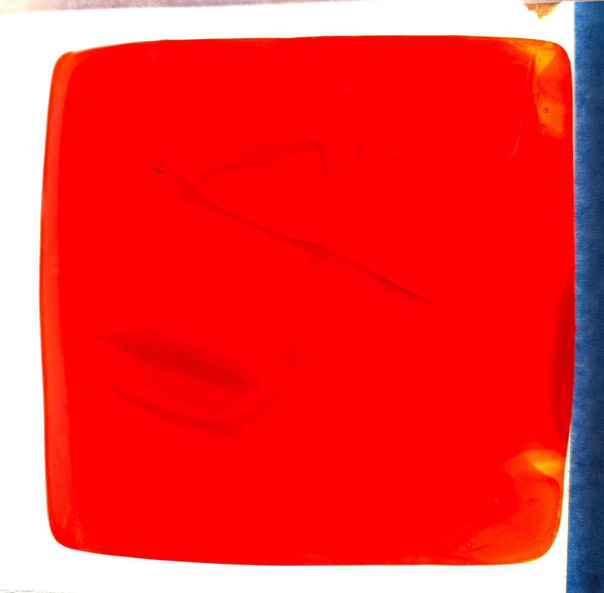 6 x 6 x 1/2 Inch Tile - Bright Opaque Orange / Red