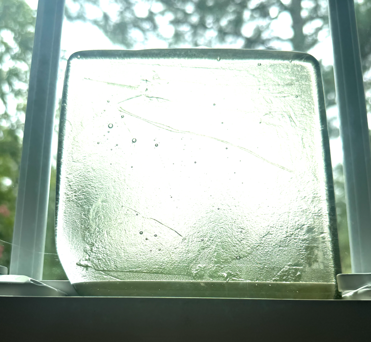 6 x 6 x 1/2 Inch Tile - Clear with a slight tint of Yellow