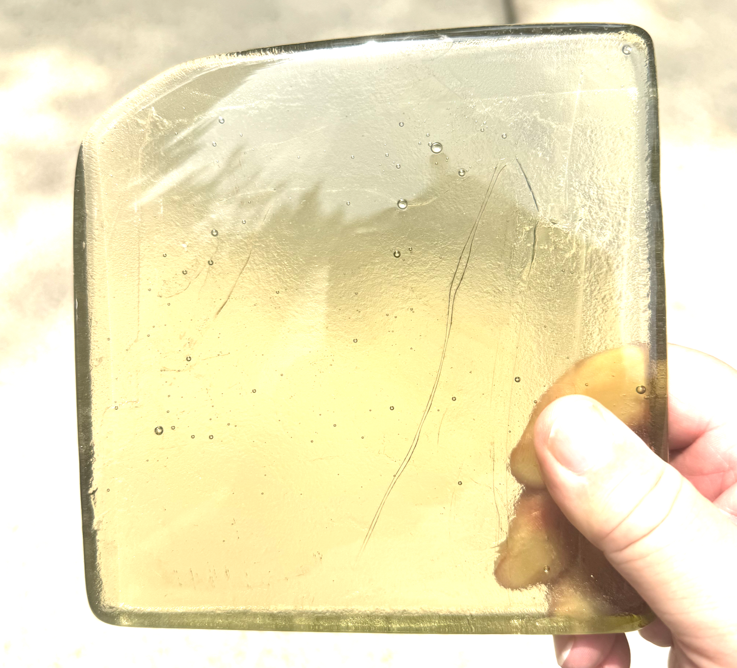 6 x 6 x 1/2 Inch Tile - Clear with a slight tint of Yellow