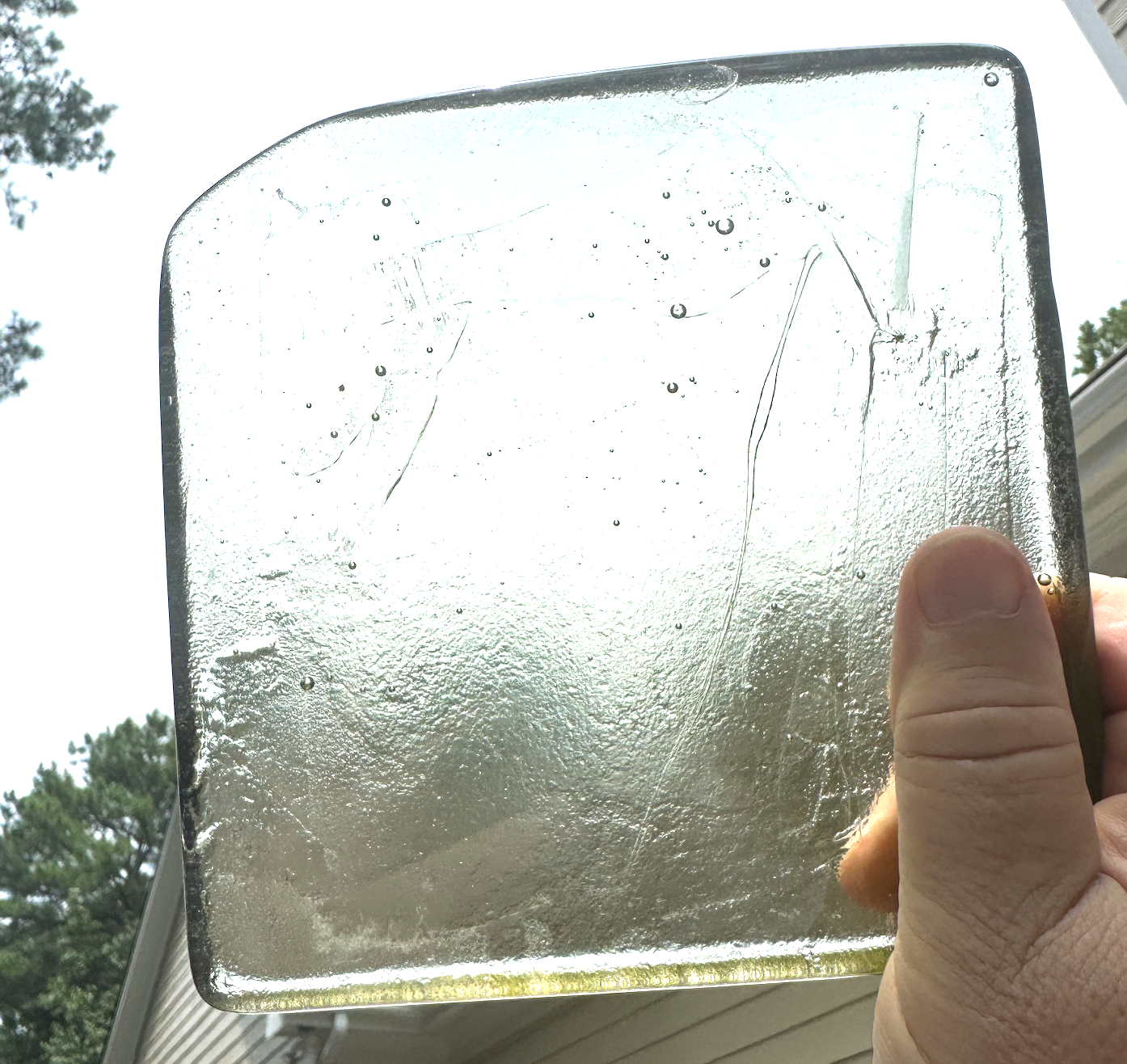 6 x 6 x 1/2 Inch Tile - Clear with a slight tint of Yellow