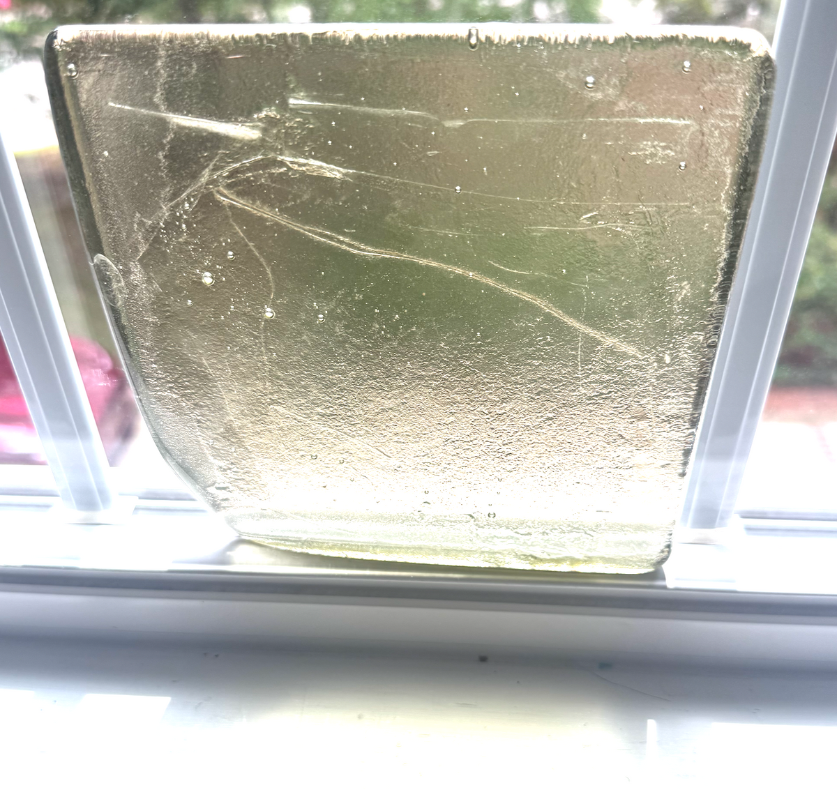 6 x 6 x 1/2 Inch Tile - Clear with a slight tint of Yellow