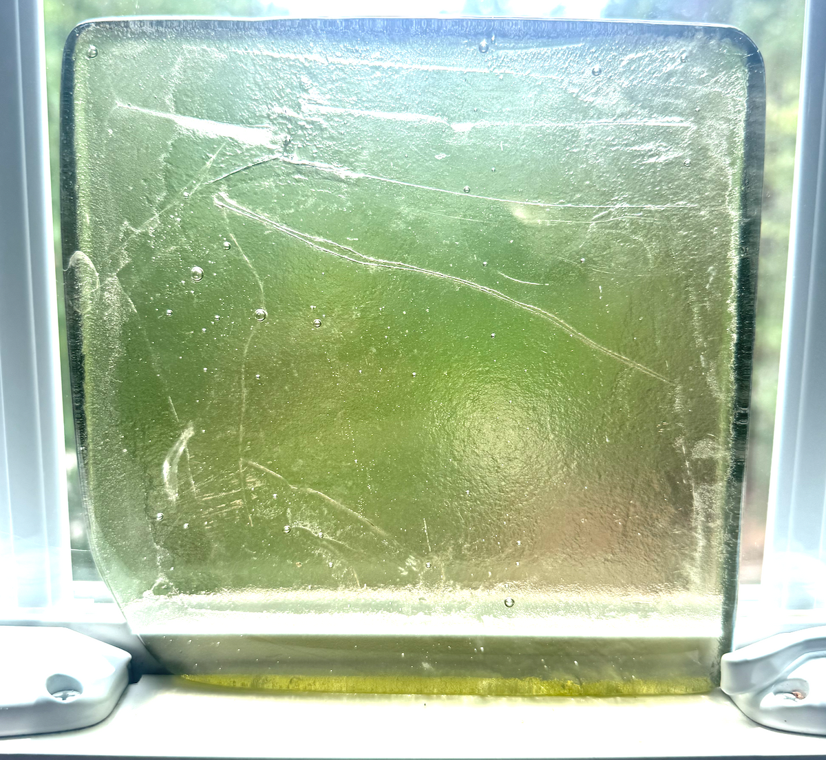 6 x 6 x 1/2 Inch Tile - Clear with a slight tint of Yellow