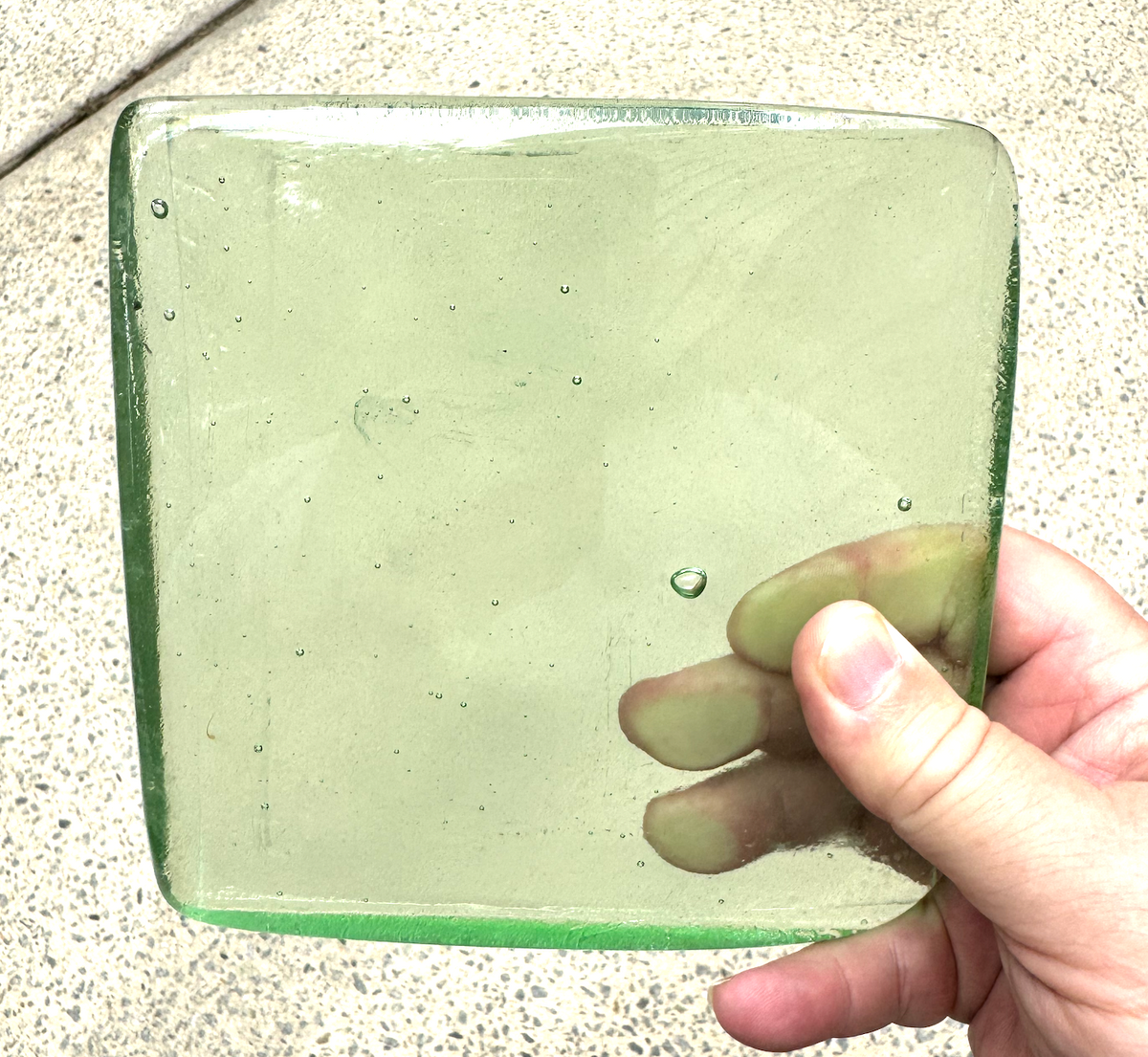 6 x 6 x 1/2 Inch Tile - Clear with a slight tint of light green