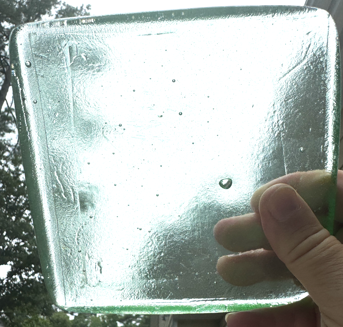 6 x 6 x 1/2 Inch Tile - Clear with a slight tint of light green