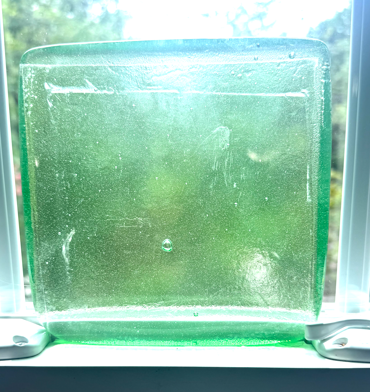 6 x 6 x 1/2 Inch Tile - Clear with a slight tint of light green