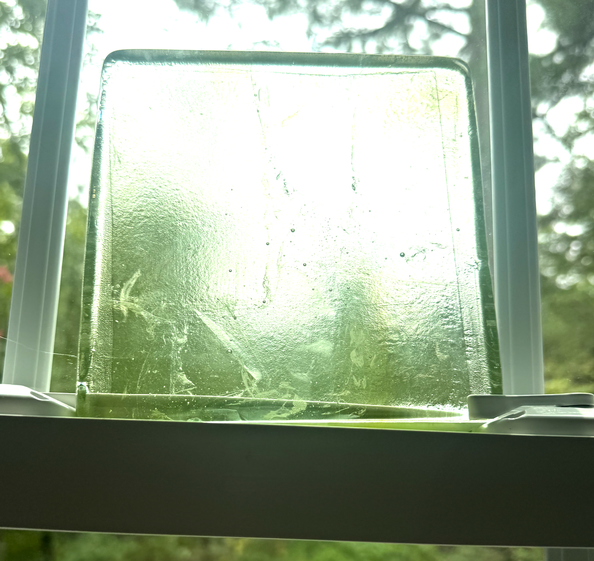 6 x 6 x 1/2 Inch Tile - Clear with a slight tint of light yellow / green