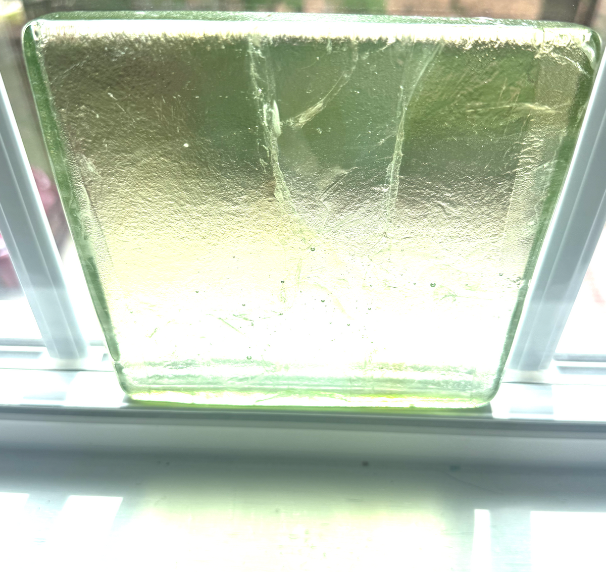 6 x 6 x 1/2 Inch Tile - Clear with a slight tint of light yellow / green