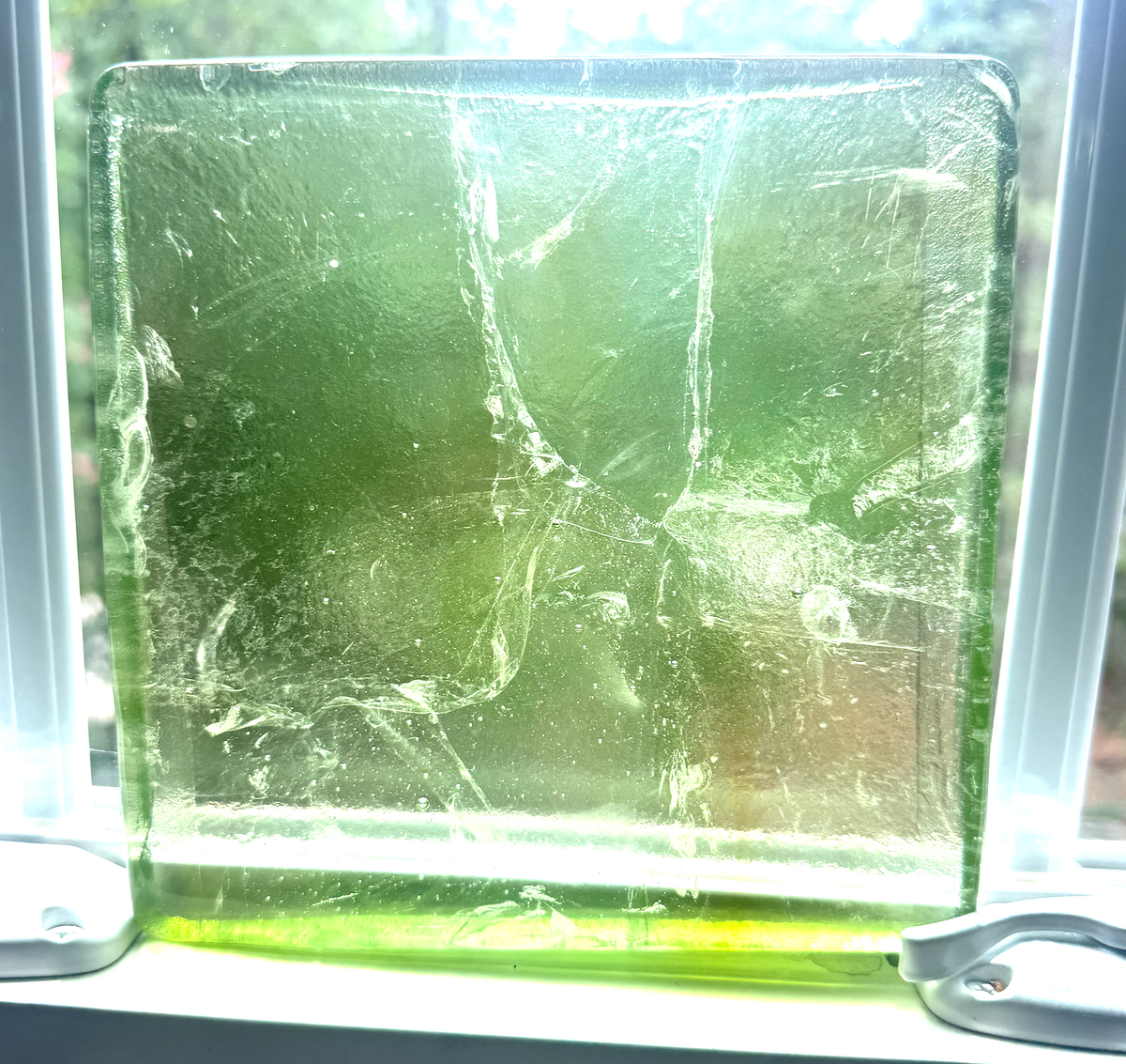 6 x 6 x 1/2 Inch Tile - Clear with a slight tint of light yellow / green