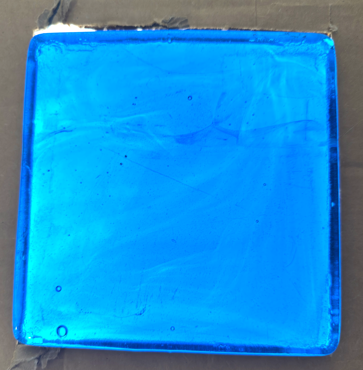 6 x 6 x 1/2 Inch Tile - Bright Turquoise Blue