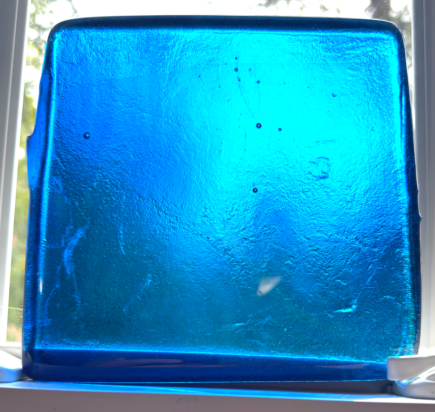 6 x 6 x 1/2 Inch Tile - Bright Turquoise Blue