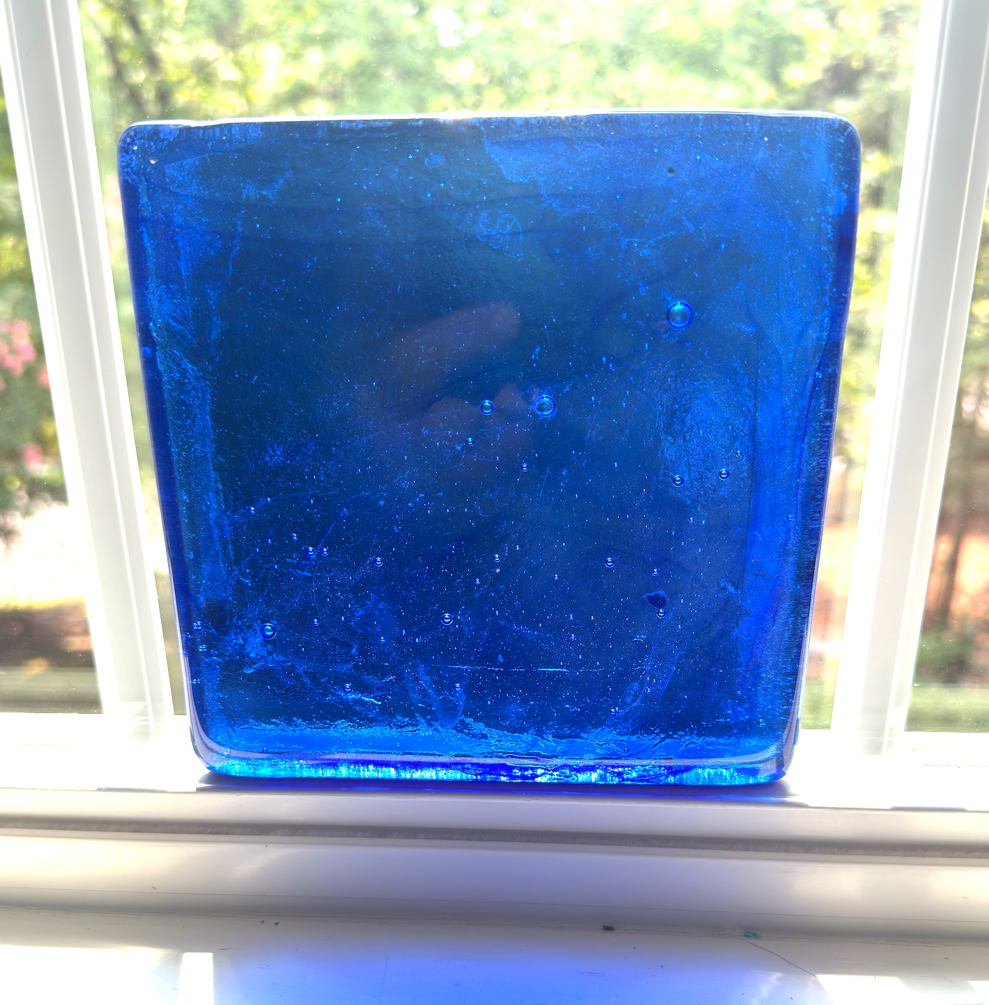 6 x 6 x 1/2 Inch Tile - Light to Medium Aqua Blue