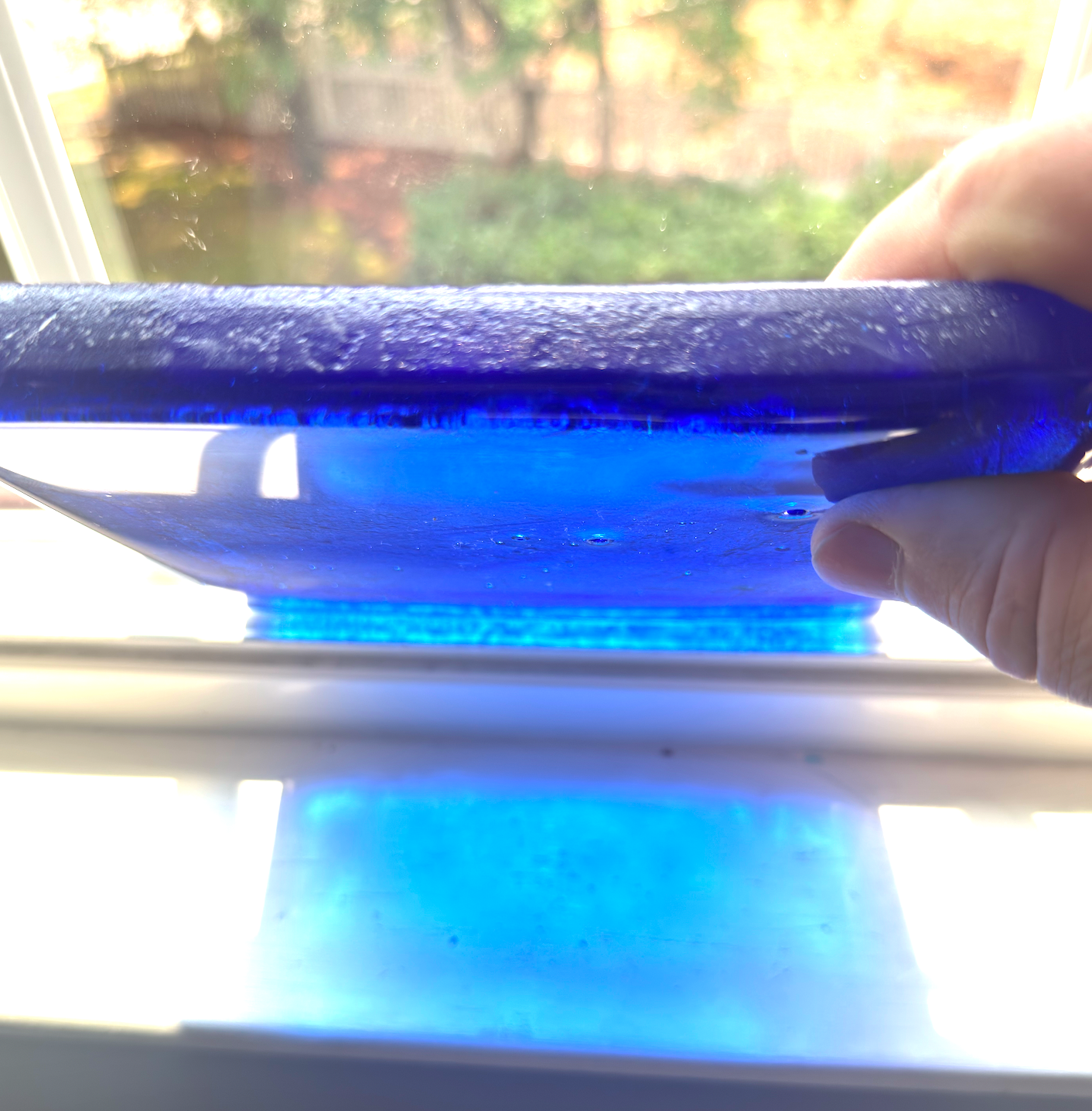 6 x 6 x 1/2 Inch Tile - Light to Medium Aqua Blue