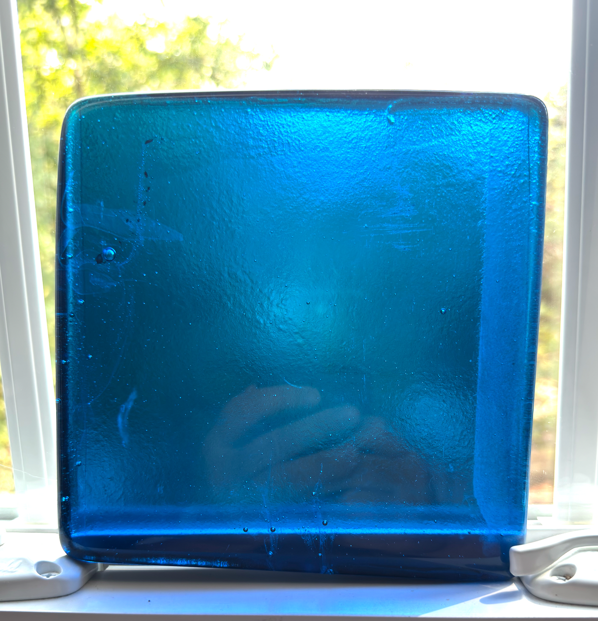 6 x 6 x 1/2 Inch Tile - Medium Aqua Blue