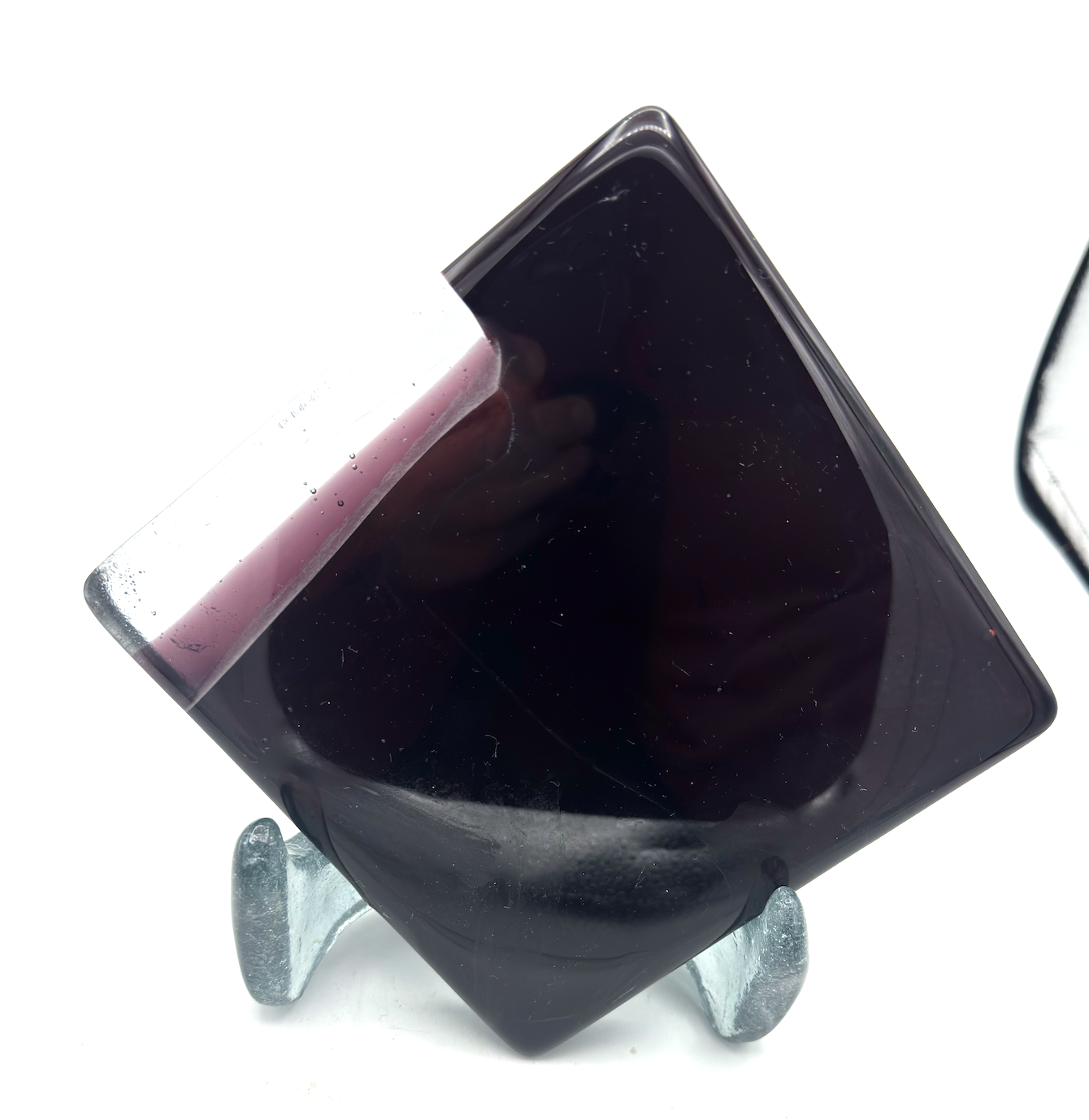 6 x 6 x 1/2 Inch Tile - Dark Raspberry Abstract with Clear