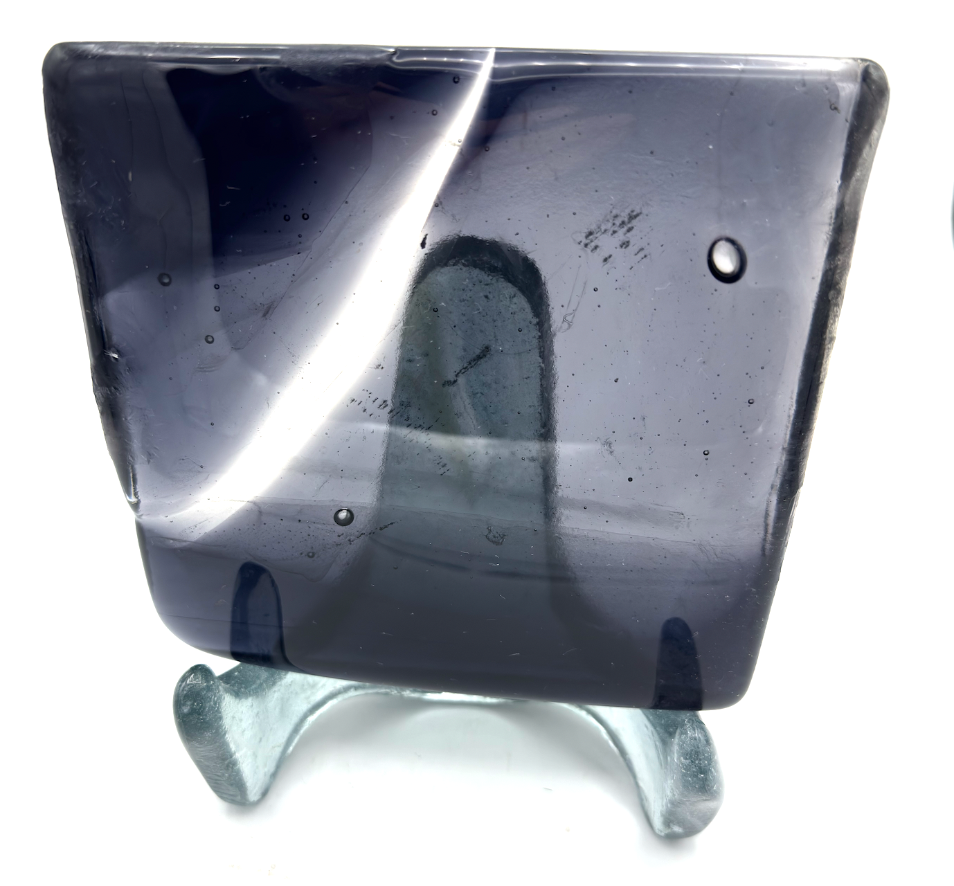 6 x 6 x 1/2 Inch Tile - Pale Violet Patterns in Clear