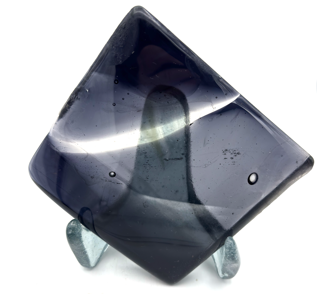 6 x 6 x 1/2 Inch Tile - Pale Violet Patterns in Clear