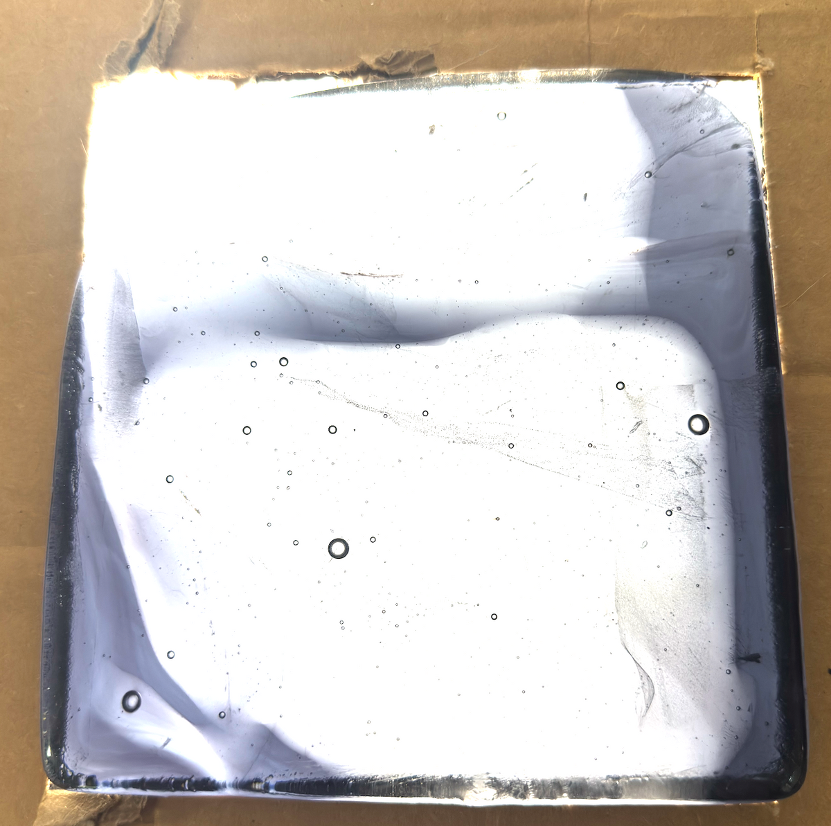 6 x 6 x 1/2 Inch Tile - Pale Violet Patterns in Clear