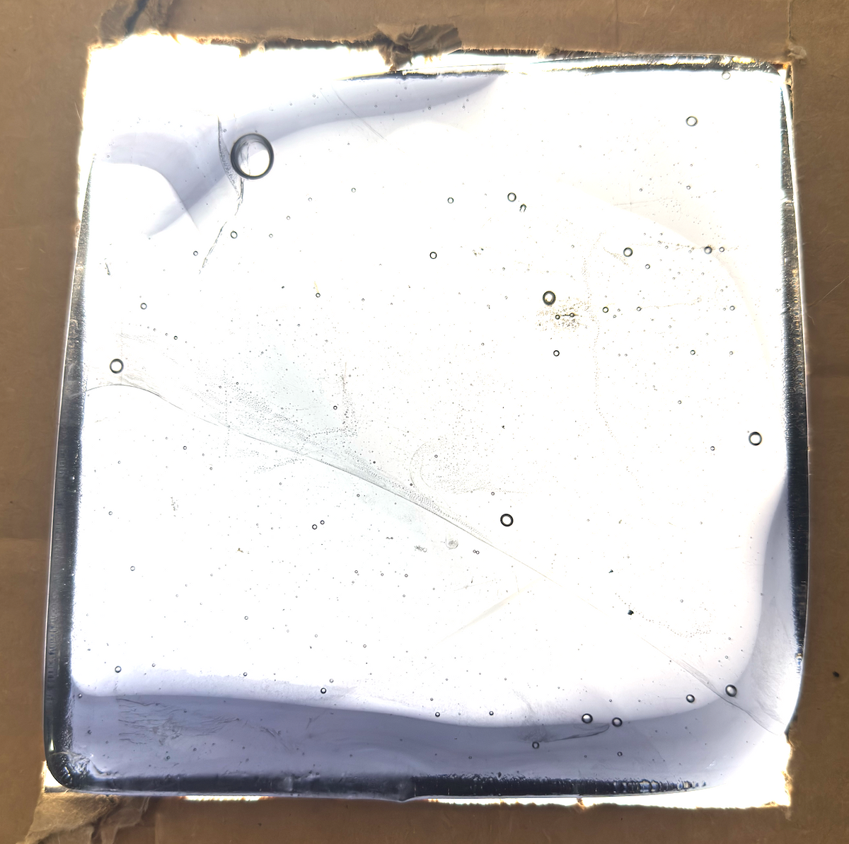 6 x 6 x 1/2 Inch Tile - Pale Violet Patterns in Clear