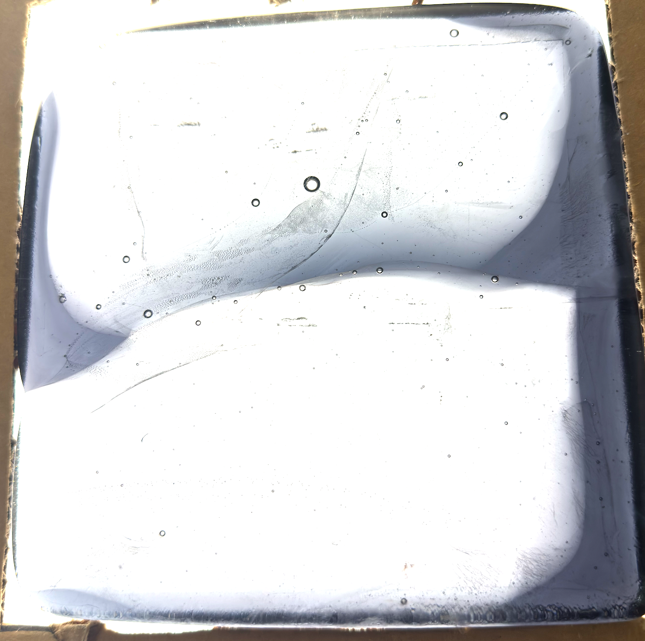 6 x 6 x 1/2 Inch Tile - Pale Violet Patterns in Clear