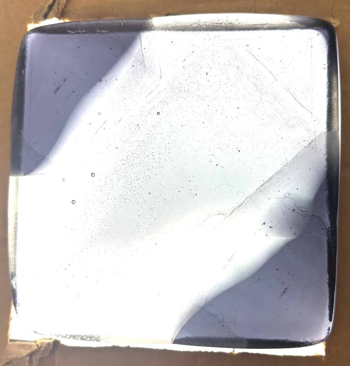 6 x 6 x 1/2 Inch Tile - Pale Violet Patterns in Clear