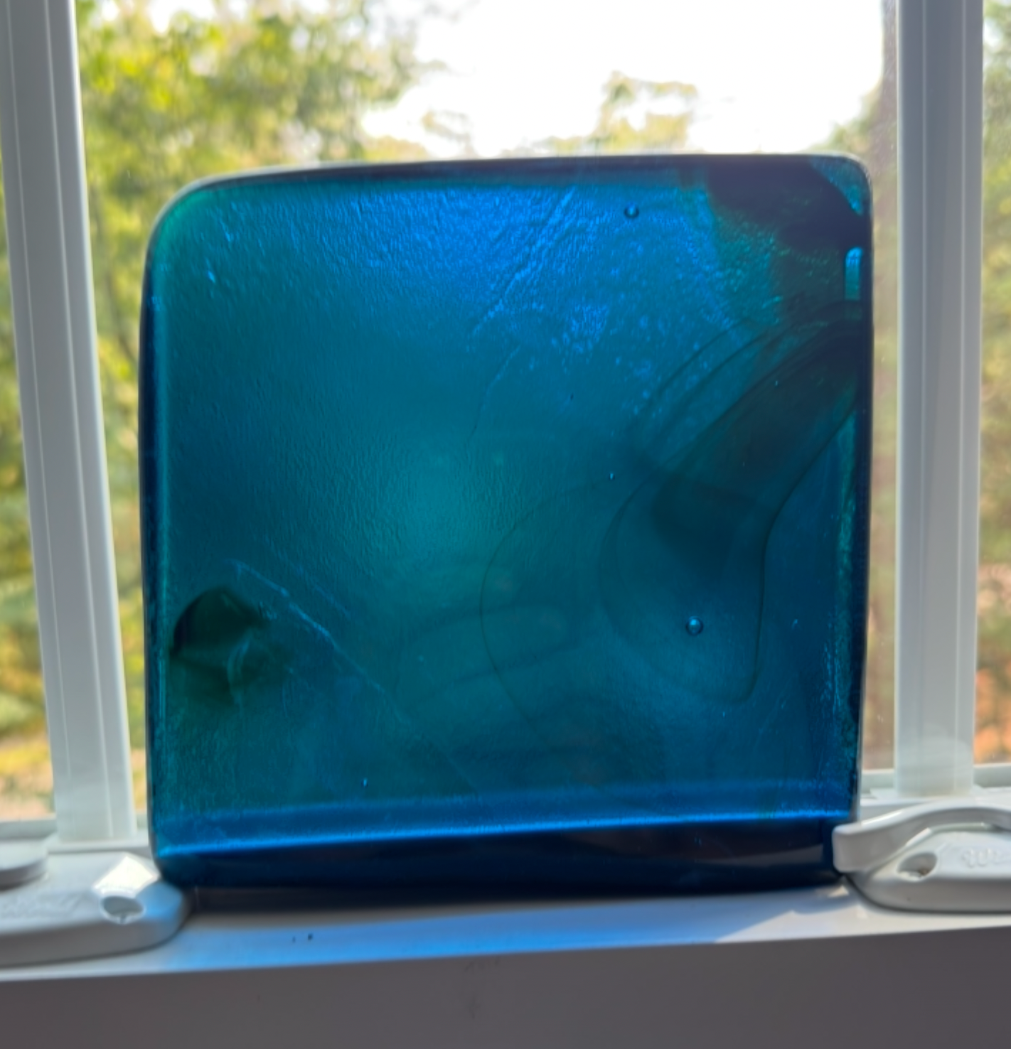 6 x 6 x 1/2 Inch Tile - Saphire Blue with Amber
