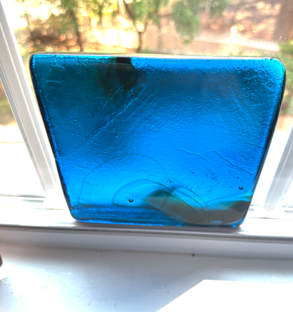 6 x 6 x 1/2 Inch Tile - Saphire Blue with Amber