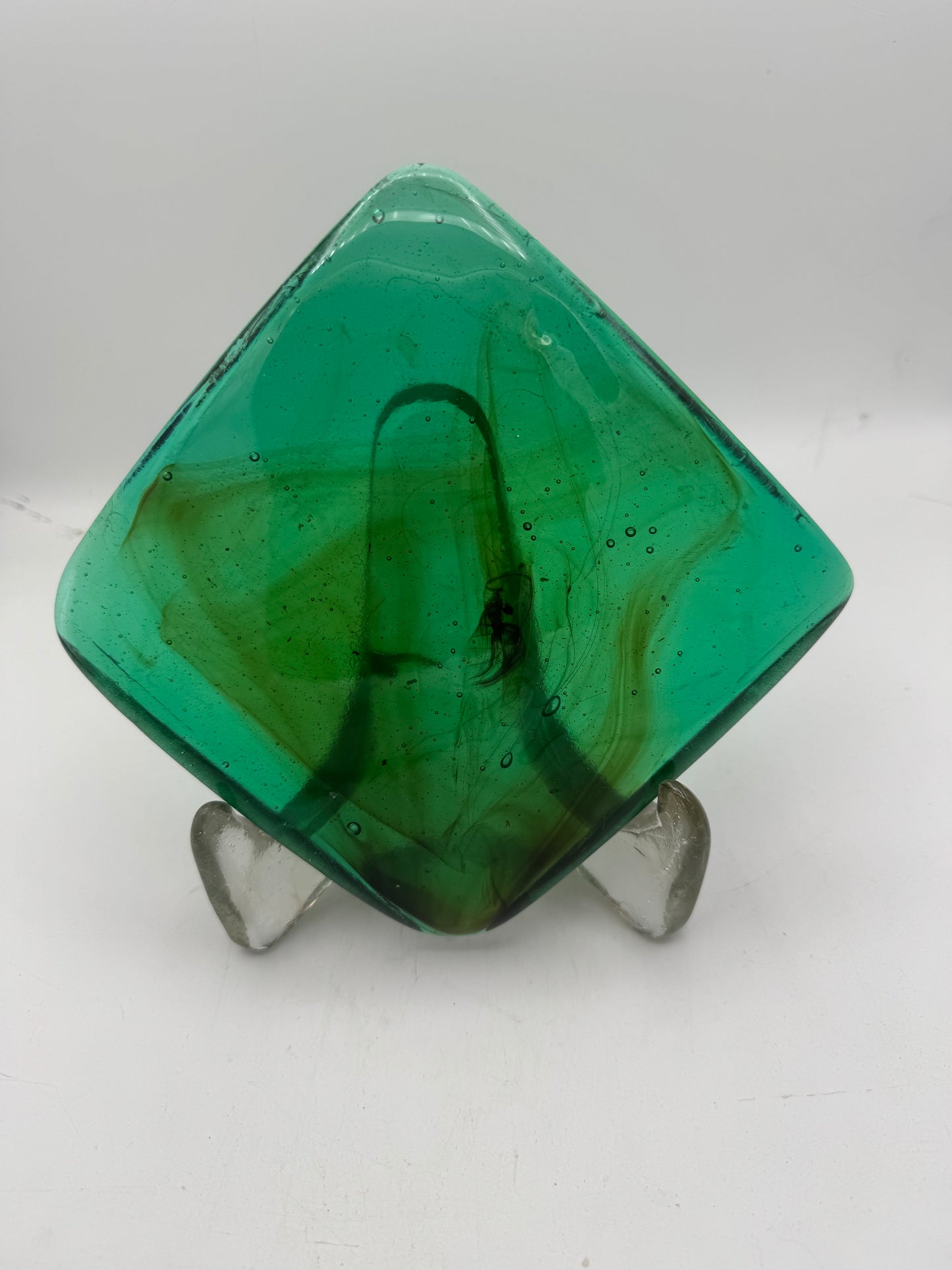 6 x 6 x 1/2 Inch Tile - Spring Green with Amber Wisps