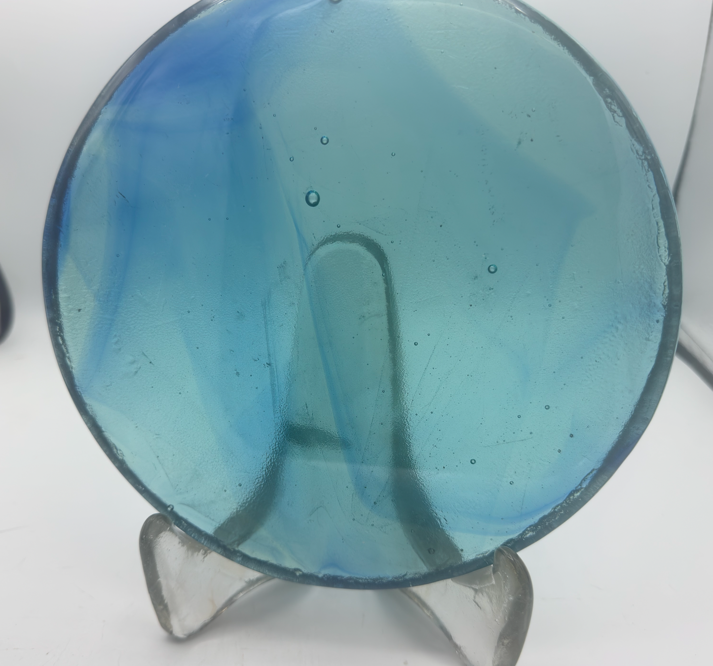 8 x 1/2 Inch Circle / Round - Light Blue Wispy