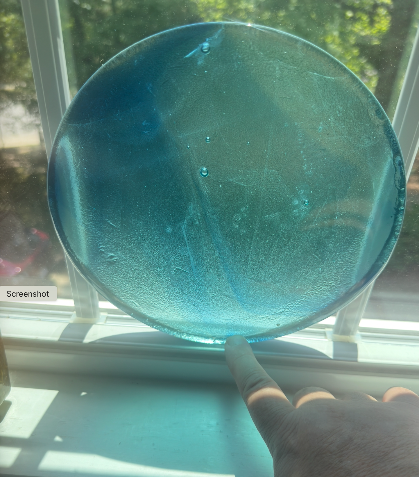 8 x 1/2 Inch Circle / Round - Light Blue Wispy