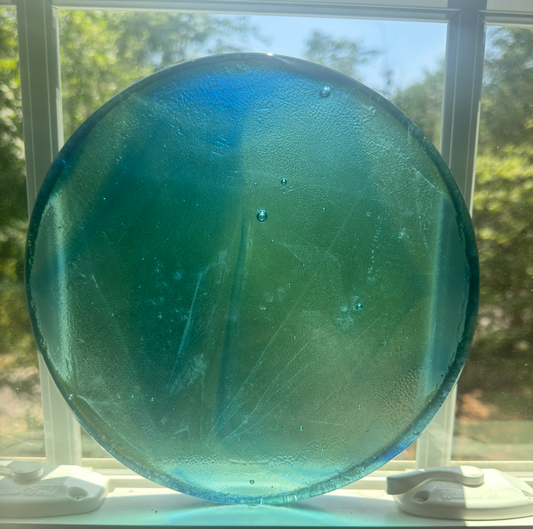 8 x 1/2 Inch Circle / Round - Light Blue Wispy