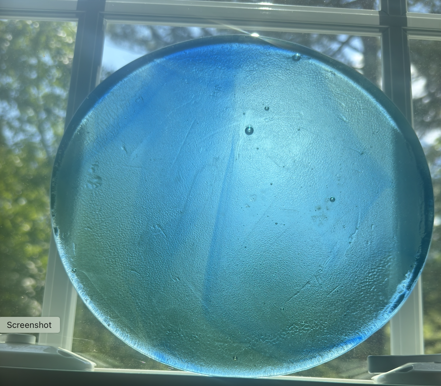 8 x 1/2 Inch Circle / Round - Light Blue Wispy