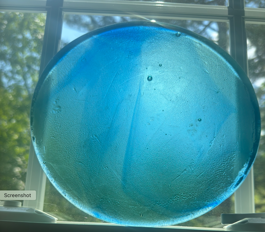 8 x 1/2 Inch Circle / Round - Light Blue Wispy