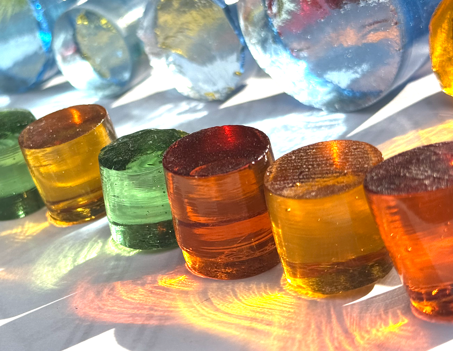 Small Dalle de Verre Glass Rounds