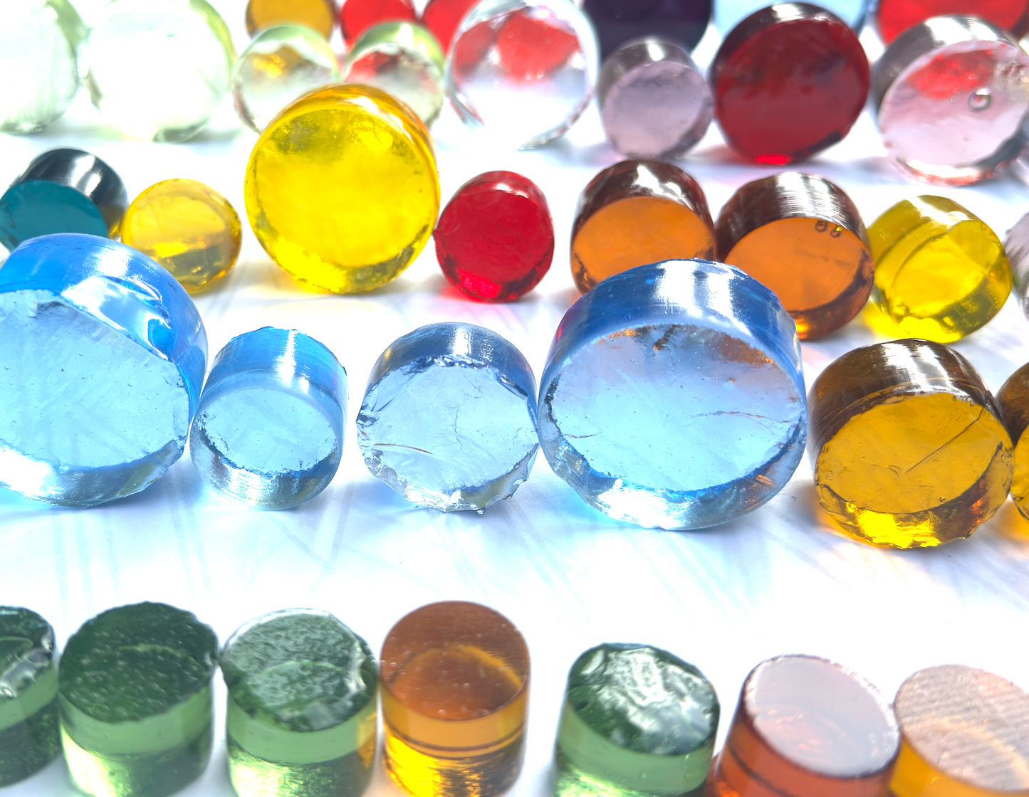 Small Dalle de Verre Glass Rounds