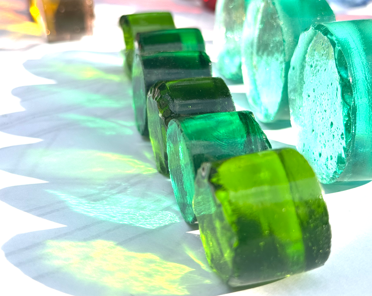 Small Dalle de Verre Glass Rounds