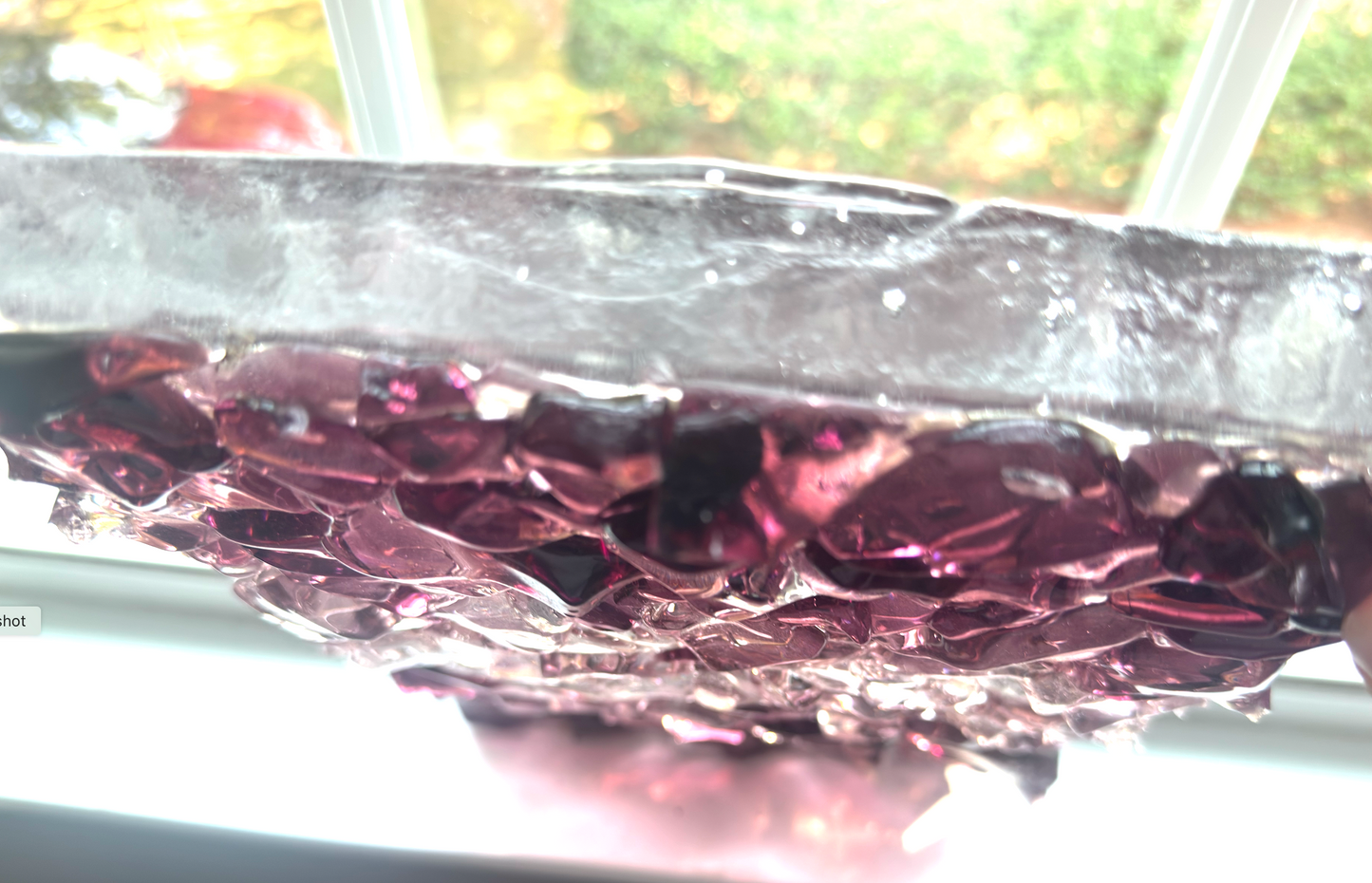 Blenko Dalle de Verre - Textured Water Glass Red Purple / Pink