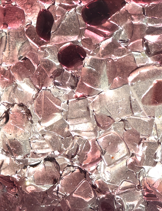 Blenko Dalle de Verre - Textured Water Glass Red Purple / Pink