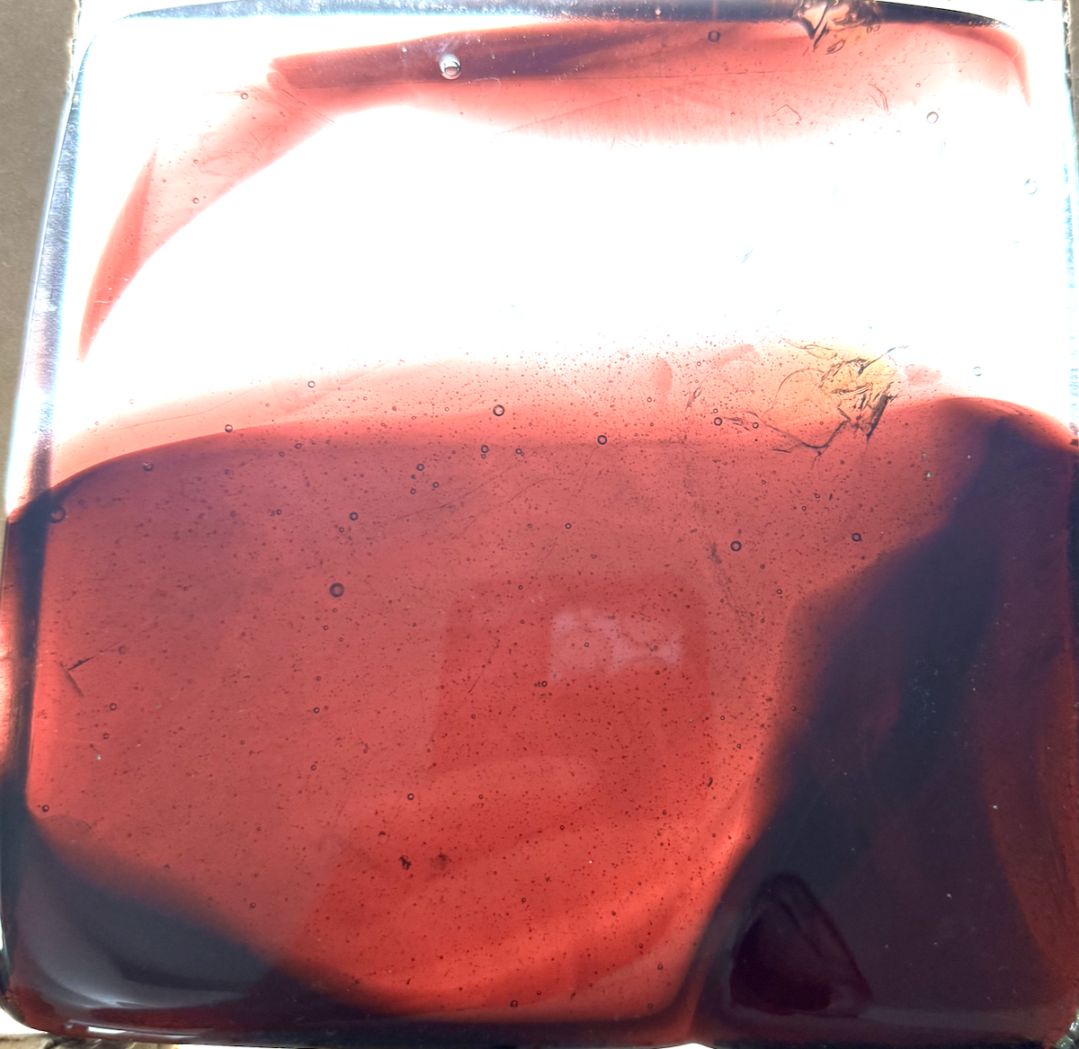 6 x 6 x 1/2 Inch Tile -Dark Mahogany in Clear (Abstract Shapes Pattern))