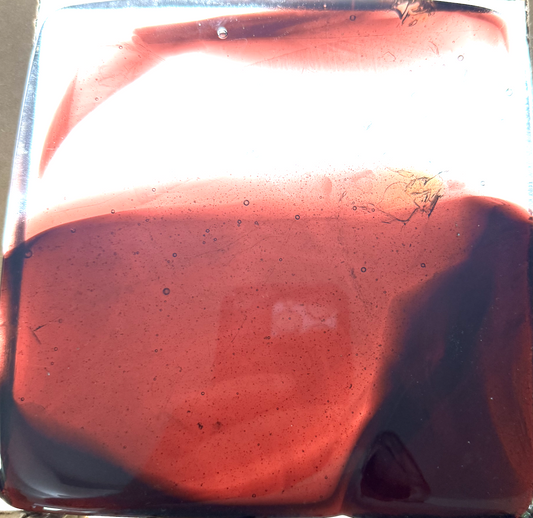 6 x 6 x 1/2 Inch Tile -Dark Mahogany in Clear (Abstract Shapes Pattern))