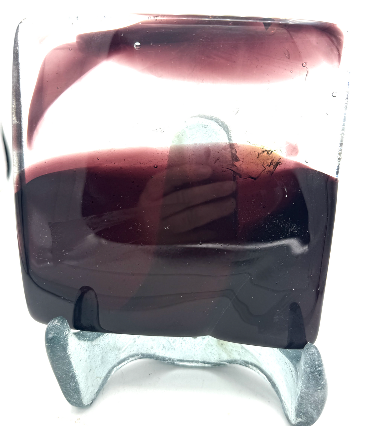 6 x 6 x 1/2 Inch Tile -Dark Mahogany in Clear (Abstract Shapes Pattern))