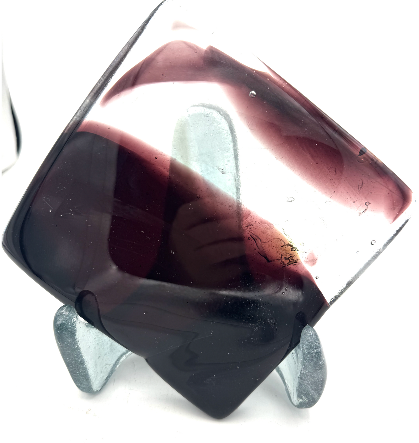 6 x 6 x 1/2 Inch Tile -Dark Mahogany in Clear (Abstract Shapes Pattern))
